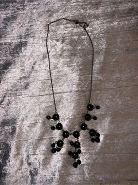 Statement Black Beaded Cluster Necklace for Women